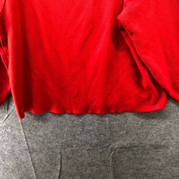 H&M Oversized Red Sweater Womens L Cowl Neck Balloon Sleeve Relaxed With Wool - Picture 4 of 9